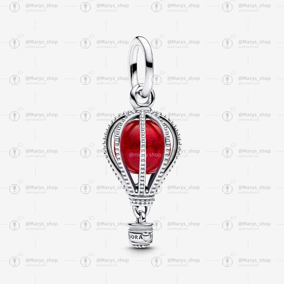 Pandora Hot Air Balloon Murano Glass Dangle Charm - Picture 1 of 6